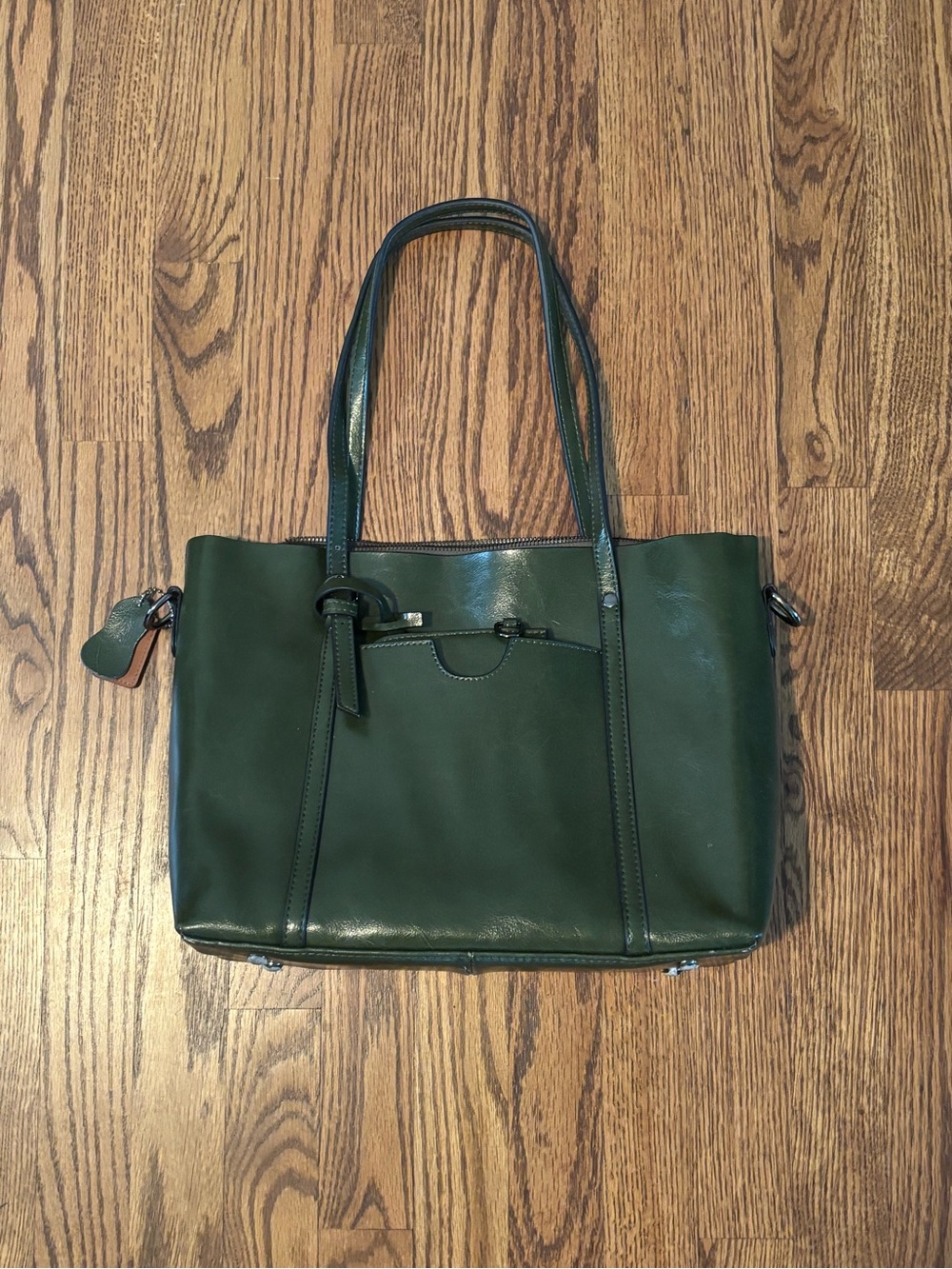 MDBM Maison De Beauté Marseille Green Leather Tote Bag - Missing Crossbody Strap